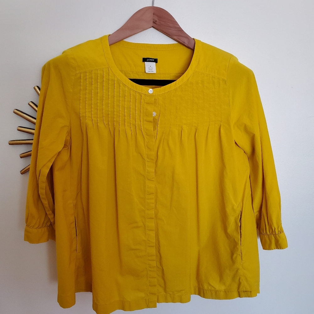 J. Crew saffron cotton poet blouse